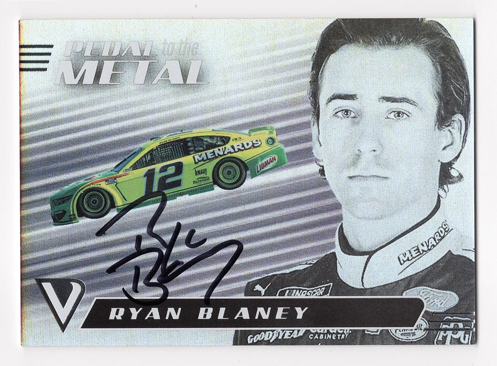 AUTOGRAPHED Ryan Blaney 2021 Panini Chronicles Black Racing PEDAL