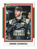 AUTOGRAPHED Jimmie Johnson 2022 Donruss Racing CHAMP (#48 Lowes For Pros) Rare Green Parallel Insert Signed NASCAR Collectible Trading Card #72/99 with COA