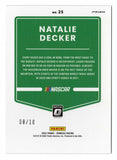 Natalie Decker 2022 Donruss Optic Racing GOLD PRIZM PARALLEL Rare NASCAR Collectible Short Print Insert Trading Card #08/10