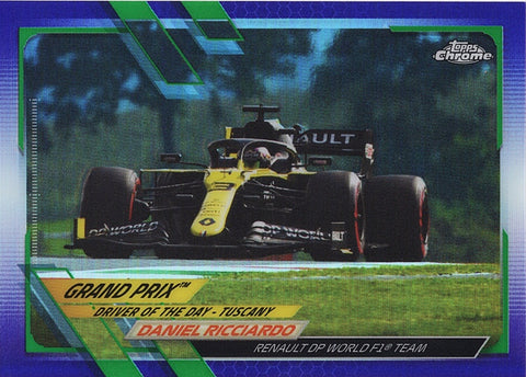 Daniel Ricciardo 2021 Topps Chrome Formula 1 Racing Card - PURPLE GREEN REFRACTOR Rare Insert
