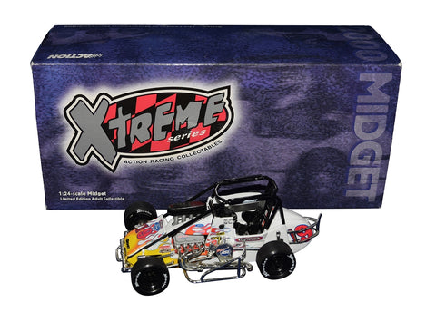 2000 Tony Stewart #19 Flamed Turkey Night Midget Xtreme diecast car, featuring intricate flame details. One of only 4,800 produced.
