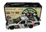 Front view of 2X AUTOGRAPHED 2008 Dale Earnhardt Jr. & Darrell Waltrip #88 Mountain Dew Retro Diecast Car, showcasing intricate details