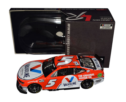 2X AUTOGRAPHED 2022 Kyle Larson & Rick Hendrick #5 Valvoline Racing Diecast Car - Limited edition #1003, dual-signed with COA, a must-have for NASCAR fans.