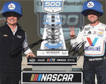 Autographed William Byron & Jeff Gordon 2023 #24 Valvoline Racing PHOENIX WIN dual signed 8x10 inch NASCAR glossy photo with Certificate of Authenticity (COA).