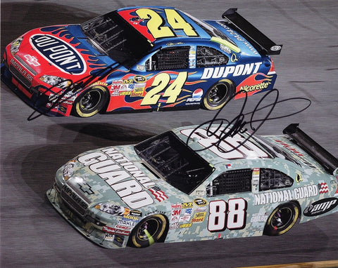 Celebrate the thrilling 2008 Daytona Bud Shootout with this autographed 8x10 photo of Dale Earnhardt Jr. and Jeff Gordon. Comes with a COA to guarantee authenticity, making it a valuable addition to any collection.