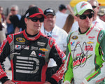 Capture the essence of NASCAR's golden era with an AUTOGRAPHED Jeff Gordon & Dale Jr. #24 AARP / #88 Diet Dew Signed 8x10 Inch NASCAR Photo, showcasing the legendary partnership at Hendrick Motorsports.