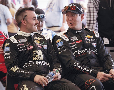 Step into the driver's world with an AUTOGRAPHED Kyle Busch & Austin Dillon 2023 Richard Childress Racing Team Dual Signed 8x10 Inch NASCAR Photo, immortalizing the pivotal moments at the driver's meeting.