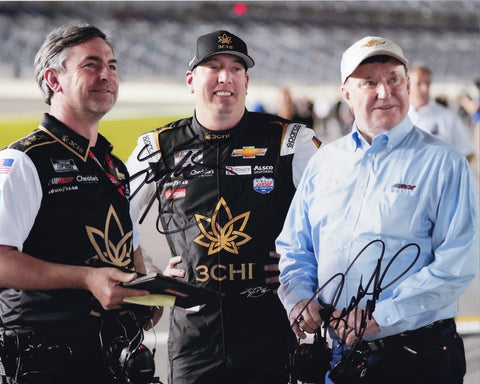 Immerse yourself in the action with an AUTOGRAPHED Kyle Busch & Richard Childress 2023 RCR Team Dual Signed 8x10 Inch NASCAR Photo, capturing the adrenaline-charged moments on pit road.