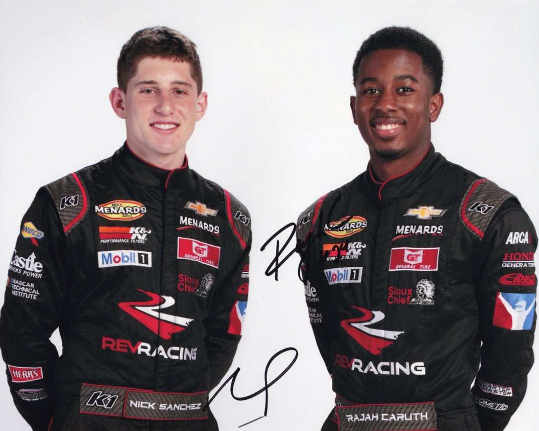 2X AUTOGRAPHED Nick Sanhez & Rajah Caruth 2021 NASCAR Racing Photo ...