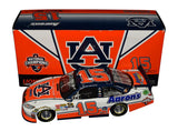 Dual autographed 2011 Michael Waltrip and Cam Newton #15 Auburn University National Champions Talladega 1/24 scale NASCAR diecast car, limited edition #0941 of 1,284 produced, featuring detailed Auburn-themed graphics and collectible display appeal.