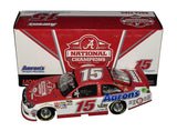 Dual autographed 2012 Clint Bowyer and Michael Waltrip #15 Alabama Crimson Tide National Champions Talladega 1/24 scale NASCAR diecast car, limited edition #0705 of 1,640 produced, featuring detailed team graphics and collectible display appeal.
