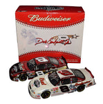 2X autographed 2001-2002 Budweiser Racing MLB All-Star Game two-car set, signed by NASCAR legends, featuring vibrant detailing and unique baseball-themed designs.