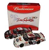 2X autographed 2001-2002 Budweiser Racing MLB All-Star Game two-car set, signed by NASCAR legends, featuring vibrant detailing and unique baseball-themed designs.