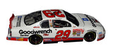 Autographed 2001 Kevin Harvick #29 White Goodwrench Dale Sr. Tribute diecast car, featuring detailed design and signed by Harvick and Richard Childress. Includes COA and lifetime authenticity guarantee.
