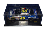 This collectible diecast car celebrates a defining moment in NASCAR history: Jimmie Johnson’s first career win in 2002. Signed by both Johnson and Knaus, and accompanied by a COA, it’s a detailed, limited edition model with race-day authenticity that makes an ideal display item or a thoughtful gift for racing fans.