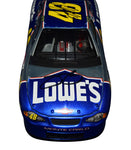 Signed 1/24 scale 2002 Jimmie Johnson #48 Lowe’s Rookie Iron Man Series diecast, with a brushed metal design. One of only 504 produced, comes with COA and lifetime authenticity guarantee.