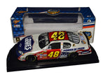 The 2007 #48 Lowe’s Memorial Day diecast car stands out with bold red, white, and blue colors honoring America’s heroes. Signed by Jimmie Johnson and Chad Knaus, this 1/24 scale collectible features authentic sponsor logos and precision craftsmanship. An ideal gift for NASCAR collectors and fans of patriotic memorabilia.