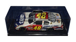 This 1/24 scale NASCAR diecast honors Memorial Day with a patriotic red, white, and blue design. Signed by Jimmie Johnson and Chad Knaus, it includes a COA and features accurate detailing from the 2007 race, making it a meaningful collectible and a thoughtful gift for fans of racing and American pride.