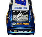 Detailed shot of the 2020 Chase Elliott & Alan Gustafson #9 NAPA Racing diecast car, highlighting the raced version design and Liquid Color finish. This signed diecast is limited to only 167 units, making it a valuable collectible. Contact us for more details or to place an order.