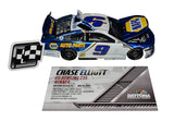 Autographed 2020 Chase Elliott & Alan Gustafson #9 NAPA Racing diecast car featuring the iconic Daytona Road Course Win livery. With only 167 produced and a Certificate of Authenticity (COA), this Liquid Color diecast is a rare find and perfect for NASCAR fans. Contact us with any questions.