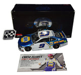 2020 Chase Elliott & Alan Gustafson #9 NAPA Racing Martinsville Win Liquid Color 1/24 scale diecast car with signatures. Limited to only 144 units, this raced version diecast car features tire marks and a COA, making it a rare collectible. Perfect for NASCAR fans and collectors alike. Contact us for more information.