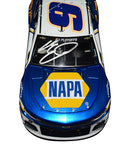 Detailed shot of the 2020 Chase Elliott & Alan Gustafson #9 NAPA Racing diecast car showcasing the Liquid Color finish and Martinsville race details. This signed diecast is part of a limited edition of 144 units, perfect for any NASCAR enthusiast. A great gift idea. Feel free to ask us for more info.