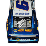 Side view of the 2020 Chase Elliott & Alan Gustafson Martinsville Win 1/24 scale diecast car with a vibrant Liquid Color finish. Limited to 144 units, this autographed collectible features tire marks from the raced version design, making it a valuable addition to any collection. Contact us with questions.