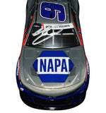 Side view of the 2022 Chase Elliott & Alan Gustafson #9 NAPA Salutes Coca-Cola 600 Car diecast, highlighting the raw detailing and vibrant red, white, and blue colors. Signed by Chase Elliott and Alan Gustafson, this limited edition diecast (#20 of 24) makes a perfect addition to any NASCAR collection.