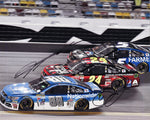 Celebrate the iconic 2015 Daytona 500 with this dual-signed 8x10 photo by Jeff Gordon and Dale Earnhardt Jr., featuring both NASCAR legends. Includes COA for authenticity.