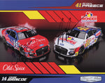 Colorful 2023 Hero Card featuring Ryan Preece in the Wonder Bread #41 and Chase Briscoe in the Old Spice #14 car, both autographed. A nostalgic nod to Talladega Nights, this 9x11 NASCAR collectible includes a COA and makes a perfect gift for racing fans and movie lovers.