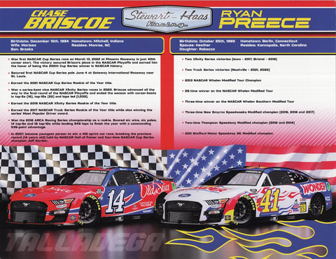 Signed 2023 Preece & Briscoe Talladega Nights Hero Card 9x11