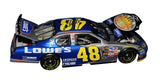 Premium 2X autographed Jimmie Johnson and Chad Knaus 2004 #48 Lowe's Atlanta Win Always In Our Hearts raced version Action diecast celebrating an iconic NASCAR victory. Includes a Certificate of Authenticity and a rigid, plastic toploader for protection and display purposes, making it an excellent gift for collectors.