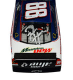 Limited edition Dale Earnhardt Jr. Rick Hendrick dual autographed 1/24 scale NASCAR diecast car featuring National Guard sponsorship, detailed body graphics, serial number #0916 of 1,000 produced, and strong appeal among NASCAR memorabilia collectors.