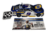 High-quality Lionel 1/24 scale raced version Chase Elliott Road America Win diecast signed by both Elliott and Gustafson, including COA and authentic post-race detailing. Perfect for NASCAR collectors and makes a great gift. We are always here to help with any questions.