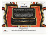 Detailed view of the Connor Zilisch and Carson Kvapil dual signed 2025 Panini Select Racing Tandem Draft NASCAR trading card showcasing the distinctive Tandem Draft insert design. Featuring autographs from both talented young drivers, this collectible includes a Certificate of Authenticity and makes a great gift for NASCAR fans and racing card collectors.