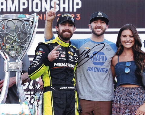 Celebrate NASCAR’s brightest stars with this dual-signed photo of Ryan Blaney and Chase Elliott. This 8x10 glossy print comes with Certificate of Authenticity.