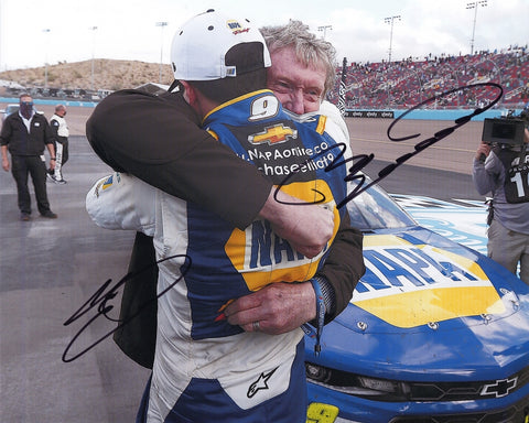 This beautiful picture was hand-signed by&nbsp;both Chase Elliott and Bill Elliott through a well-respected representative of Trackside Autographs. All signatures are obtained through public/private signings and garage area access via HOT Passes. You will receive a Certificate of Authenticity with your purchase and we also offer a 100% life-time guarantee regarding authenticity!