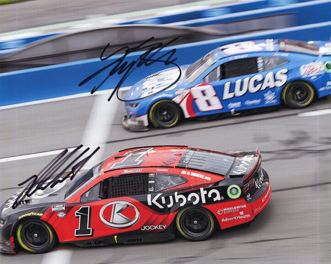 Boost your collection with this exceptional Autographed Kyle Busch & Ross Chastain 2023 NASCAR Photo, an exquisite piece that encapsulates the speed and excitement of NASCAR.