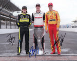 Capture the thrill of NASCAR with this triple-signed 8x10 inch photo featuring Ryan Blaney, Joey Logano, and Brad Keselowski from Team Penske. Each signature is a testament to our commitment to authenticity, obtained through exclusive signings. Your purchase includes a Certificate of Authenticity, and we proudly offer a 100% lifetime authenticity guarantee. 