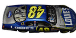 This signed 2006 Jimmie Johnson #48 Lowe’s Brickyard Win diecast commemorates his famous victory with realistic raced version details. Perfect for NASCAR fans, includes COA and lifetime guarantee.
