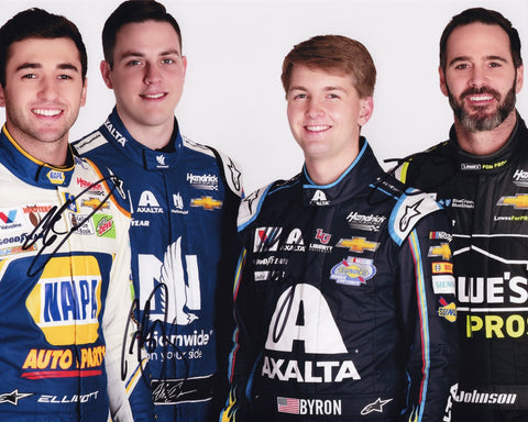 The combined autographs of Chase Elliott, Jimmie Johnson, William Byron, and Alex Bowman make this a perfect gift for avid NASCAR fans. Hurry, stock is extremely limited!