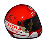 Autographed Toyota Racing 1/3 scale Daytona helmet featuring multiple signatures from top Toyota athletes and team members. High-quality design and strong visual impact make it a standout collectible and a great gift. We are always here to help.