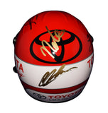 Multi-signed Toyota Racing Daytona mini helmet from 2022, highlighting signatures from well-known drivers and team leaders along with crisp graphics and durable construction. Ideal for collectors and makes a great gift. We are always here to help with any questions.
