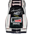 Enhance your NASCAR collection with the Autographed 1981 Darrell Waltrip #11 Mountain Dew Racing Diecast Car, a rare vintage edition. Limited collectible with exclusive signatures obtained through exclusive signings and HOT Pass garage access. COA included – a prized possession for NASCAR fans and collectors.