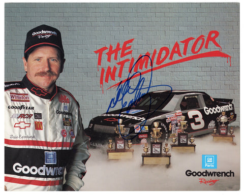 This autographed Dale Earnhardt Sr. hero card is a prized collector's item, featuring authentic signatures, COA, and a 100% lifetime guarantee.