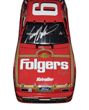 Detailed view of the AUTOGRAPHED 1990 Mark Martin #6 Folgers NORTH WILKESBORO WIN Raced Version Diecast Car, featuring Mark Martin's signature, a symbol of authenticity and racing glory.