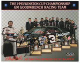 Elevate your NASCAR collection with an autographed 1993 Dale Earnhardt Sr. #3 Goodwrench Racing Hero Card, a tribute to his Winston Cup Series victories.