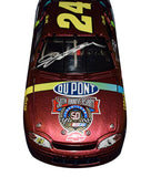 Close-up of the Autographed 1998 Jeff Gordon #24 DuPont Racing CHROMALUSION Diecast Car, showcasing the intricate details and Jeff Gordon's signature, ensuring authenticity and collector's value.