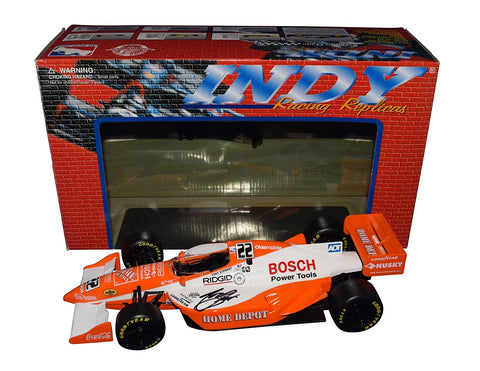 Autographed 1998 Tony Stewart #22 Home Depot Vintage Signed IndyCar Diecast - Side View: Tony Stewart's iconic Home Depot IndyCar from the 1998 Indy Racing League season, signed with authentic signatures obtained through exclusive signings.