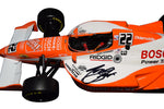 Signed Maisto 1/18 Scale Tony Stewart #22 Home Depot Vintage IndyCar Diecast - Front View: Feel the adrenaline with Tony Stewart's signature prominently displayed on the front of this collectible, capturing the essence of IndyCar racing history.